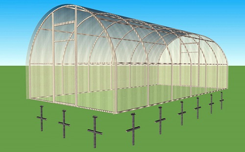 Сваи для фундамента теплицы в Новосибирске